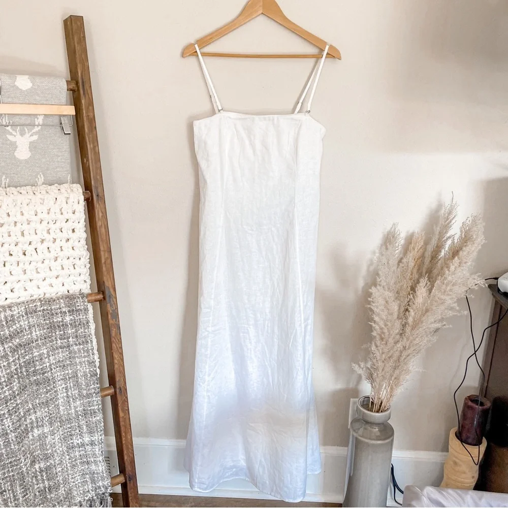 Abercrombie & Fitch White Maxi Slip Dress